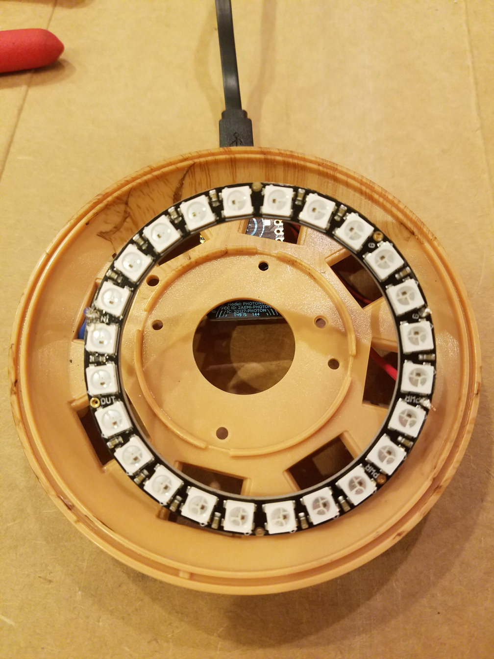NeoPixel soldered to the Photon